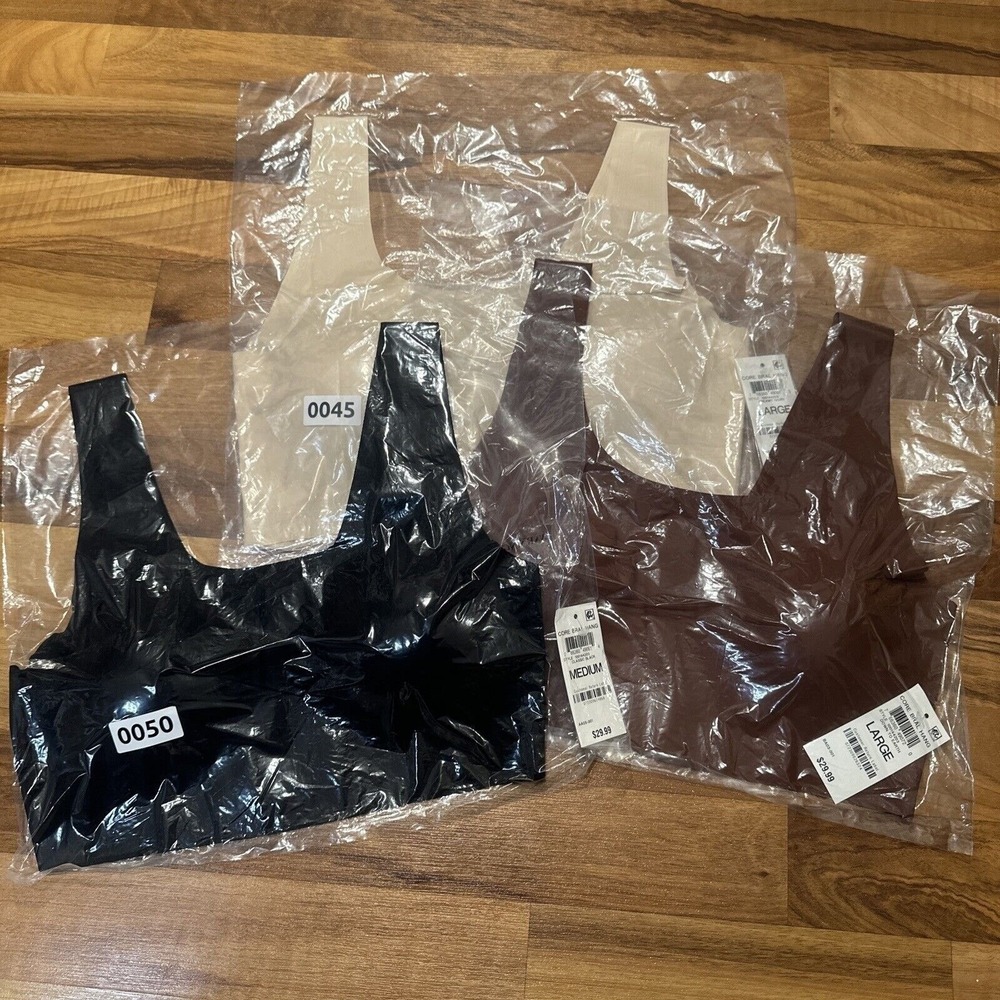 NWT ALFANI Women's Laser Cut Seamless‎ Bralette Bra Removable Pads Large Brown - Picture 2 of 6